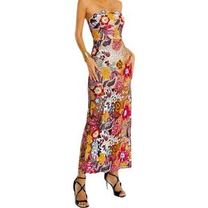 Floral Strapless Maxi Dress